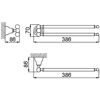 Полотенцедержатель Cisal Arcana AR09021021 хром 38,6см