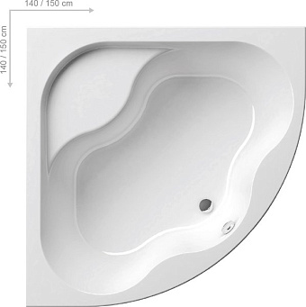 Ванна акриловая RAVAK GENTIANA CG01000000 150х150см угловая