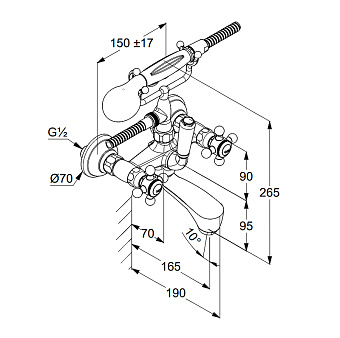 Смеситель для ванны KLUDI Adlon 514414520 золотой