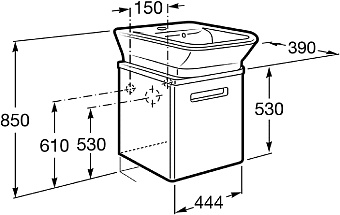 Тумба под раковину подвесная ROCA Gap Z.RU93.0.274.3 39х44,5х53см