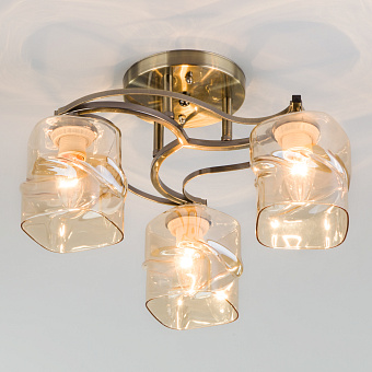 Люстра потолочная Eurosvet Brice 30158/3 античная бронза 40Вт 3 лампочек E27