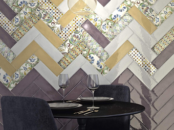 Декор KERAMA MARAZZI Монпарнас HGD\A309\9016 жёлтый/зелёный/синий 28,5х8,5см 0,194кв.м.