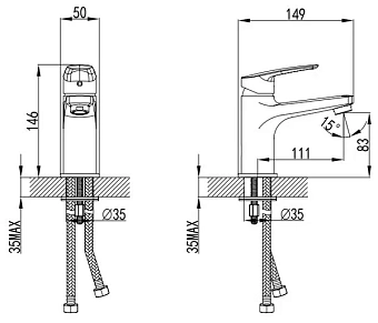 Смеситель для раковины MILARDO Niagara NIASB00M01 хром глянец
