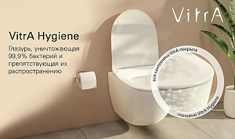 Унитаз подвесной VITRA V-Care 5674B003-6194 безободковый с микролифтом