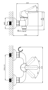 Смеситель для душа D&K Rhein.Ambrosius DA1343101 хром