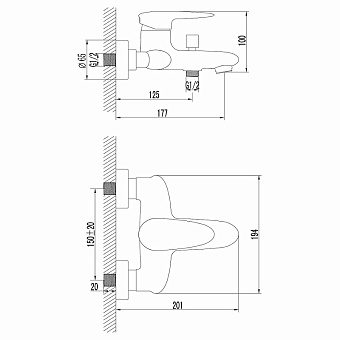 Смеситель для ванны LEMARK Status LM4402C хром