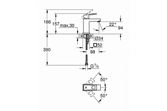 Смеситель для раковины GROHE Eurocube 23132000 хром