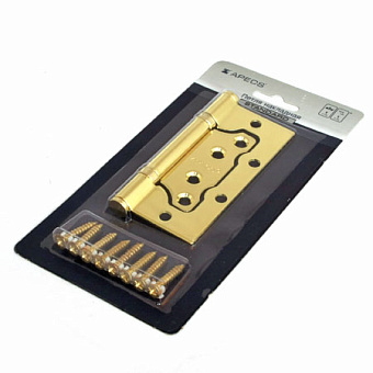 Петля карточная APECS B2-Steel-G 100х75мм золото