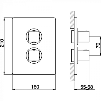 Смеситель для душа Cisal Cubic CU01810021 хром
