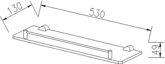 Полка в ванную прямоугольная MILARDO Bafin BA071MI 1-ярусная 13х13см хром глянец