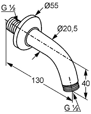 Держатель для верхнего душа KLUDI 6235305-00 хром