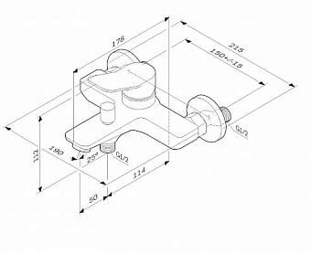 Смеситель для ванны AM-PM X-Joy F85A10022 чёрный