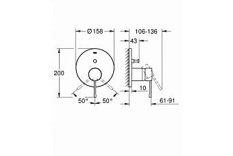 Смеситель для ванны GROHE Essence 24058001 хром