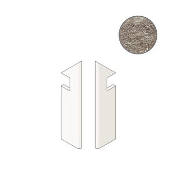 Плитка для ступеней Atlas Concord Италия Norde A586 Piombo Battiscopa Sag.Dx 7,2х30см 0,259кв.м. неполированная