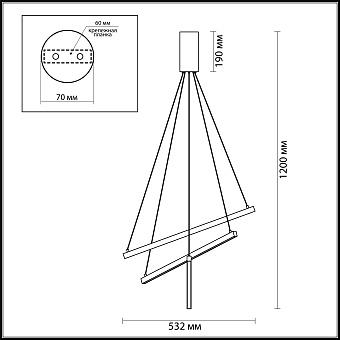 Светильник подвесной Odeon L-VISION 3860/39B 39Вт LED