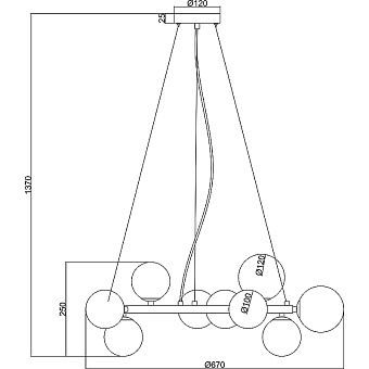 Светильник подвесной Maytoni Dallas MOD545PL-11CH 308Вт G9