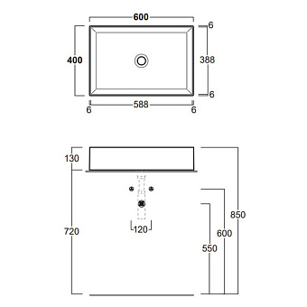 Раковина на столешницу SIMAS Agile AG60 moka matt 60х40см