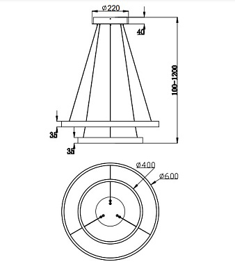 Светильник подвесной Maytoni Rim MOD058PL-L55W3K 61Вт LED