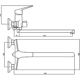 Смеситель для ванны ESKO MURANO MR 31 хром