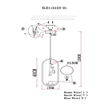 Светильник подвесной Evoluce TENATO SLE115123-01 60Вт E27