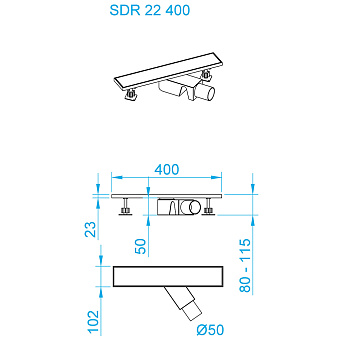 Душевой трап RGW 47212240-01 SDR-22 40х10,2см горизонтальный сток