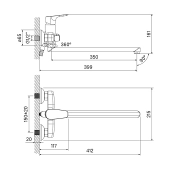 Смеситель для ванны IDDIS Zodiac ZODSBL2i10 хром