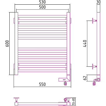 Полотенцесушитель СУНЕРЖА Модус 2.0 00-5601-6050 хром