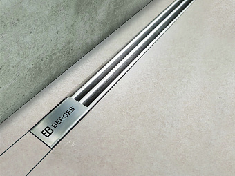 Щелевой душевой трап BERGES SUPER Slim 091053 700 73х12,5см вертикальный сток