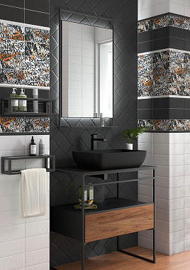 Полка в ванную прямоугольная KERAMA MARAZZI Plaza Next PL.N.sh.35\BLK 1-ярусная 11х35см чёрный