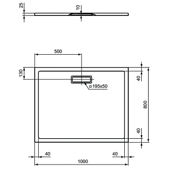 Душевой поддон IDEAL STANDARD ULTRAFLAT NEW T446801 80х100см