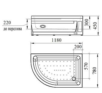 Душевой поддон RADOMIR СОУЛ 2 1-11-0-2-0-009 78х118см
