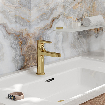 Смеситель для раковины WASSERKRAFT Neckar 2100 2103 золотой