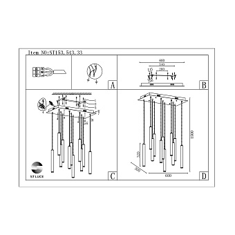 Светильник подвесной ST Luce ST153.543.33 33Вт LED