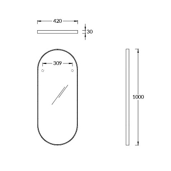 Зеркало KERAMA MARAZZI Cono CO.mi.42-BLK 100х42см без подсветки