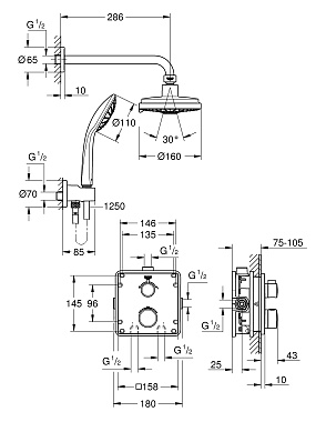 Душевая система GROHE Grohtherm 34735000 хром
