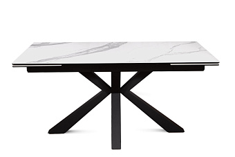 Кухонный стол раскладной AERO 90х160х76см закаленное стекло/керамика/сталь Onix