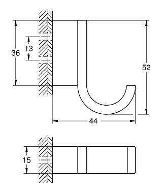 Крючок GROHE Selection 41039DL0 бронза