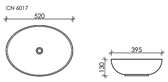 Раковина накладная Ceramica Nova ELEMENT CN6017MDH 52х39,5см