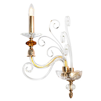Бра CRYSTAL LUX CATARINA CATARINA AP1 V2 GOLD/TRANSPARENT-COGNAC 60Вт E14