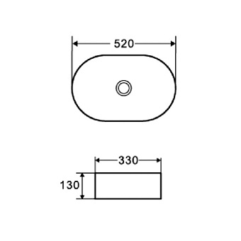 Раковина накладная Azario Pate AZ-1048 52х33см