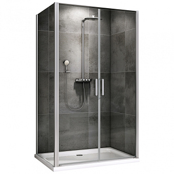 Угловое ограждение Abber Sonnenstrand AG04100C-S80 195х80см стекло прозрачное