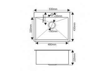 Мойка кухонная MELANA ProfLine D5343HG 53х43см золото