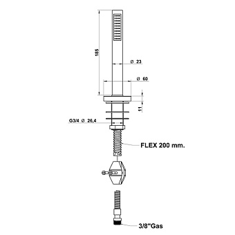 Ручной душ Bongio Soffi 60840OR00 золотой