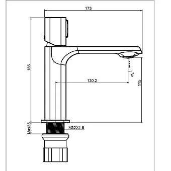 Смеситель для раковины Maxonor PL1089-7 чёрный