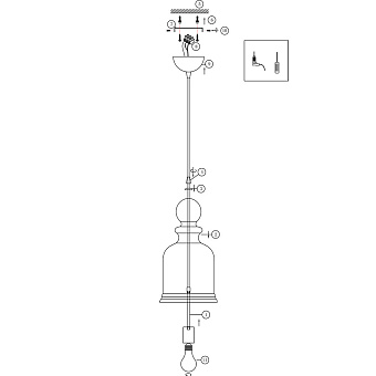 Светильник подвесной Maytoni Tone P002PL-01BZ 60Вт E27