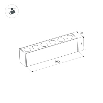 Магнитный трековый светильник Arlight Mag-Dots-25 034211 30Вт LED чёрный
