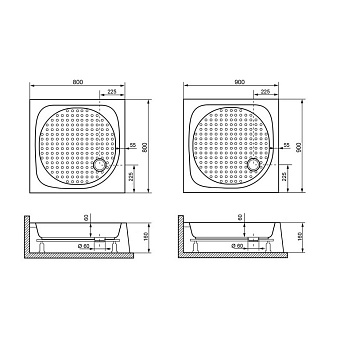 Душевой поддон RGW Acryl 16180188-21 LUX/TN 80х80см