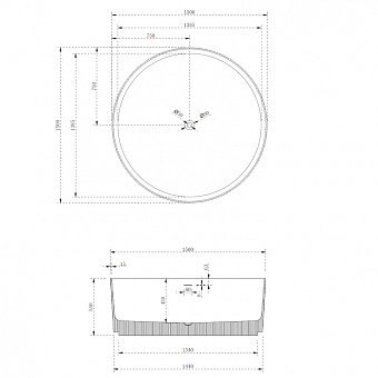 Ванна каменная Abber Stein AS9679 150х150см отдельностоящая