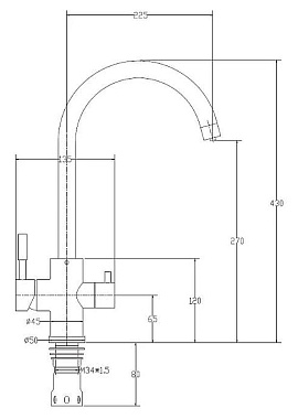 Смеситель для кухни ESKO K22 высокий излив матовый никель