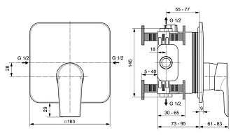 Смеситель для душа IDEAL STANDARD TESI A6585AA хром
